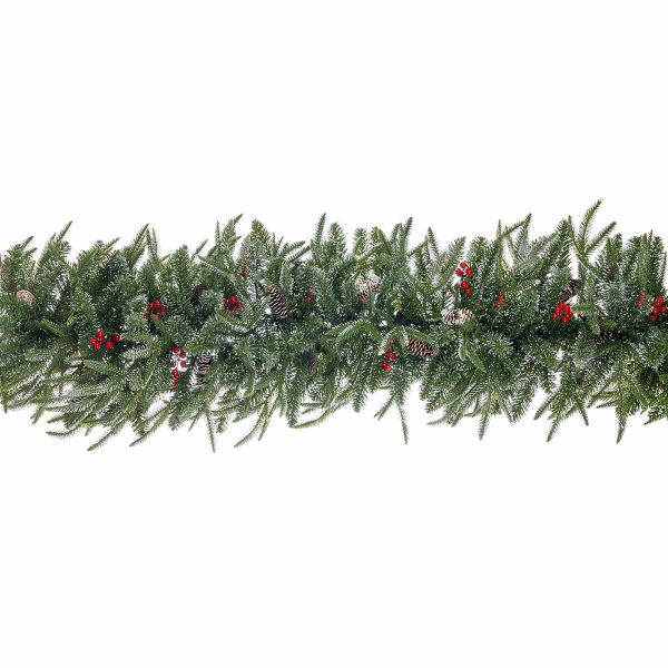 Festone di Natale verde con bacche Leith 180 cm