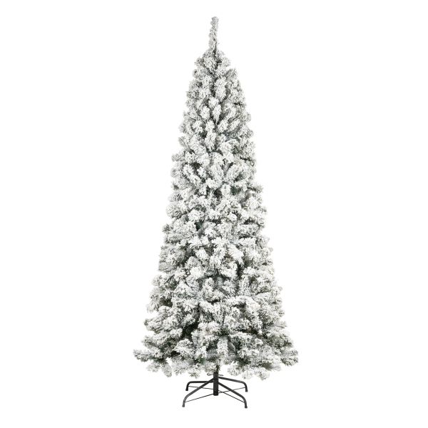 Albero di Natale slim innevato artificiale Velan-240 cm