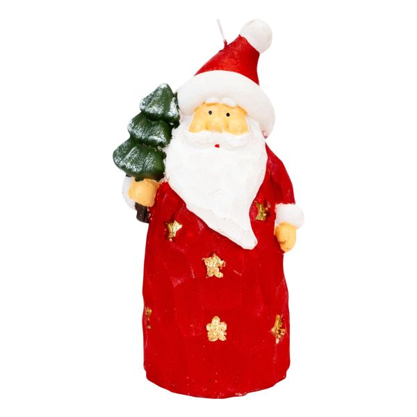 Candela Babbo Natale nella Foresta di Lucciole 15 cm