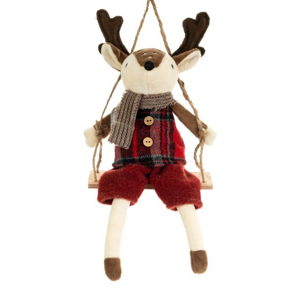 Fuoriporta Natalizio Reindeer on the Swing 34 cm