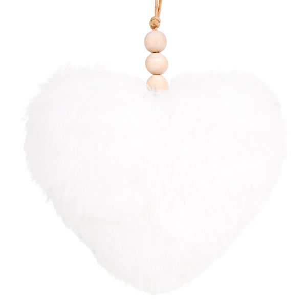 Addobbo Natalizio White Snow Heart 10 cm