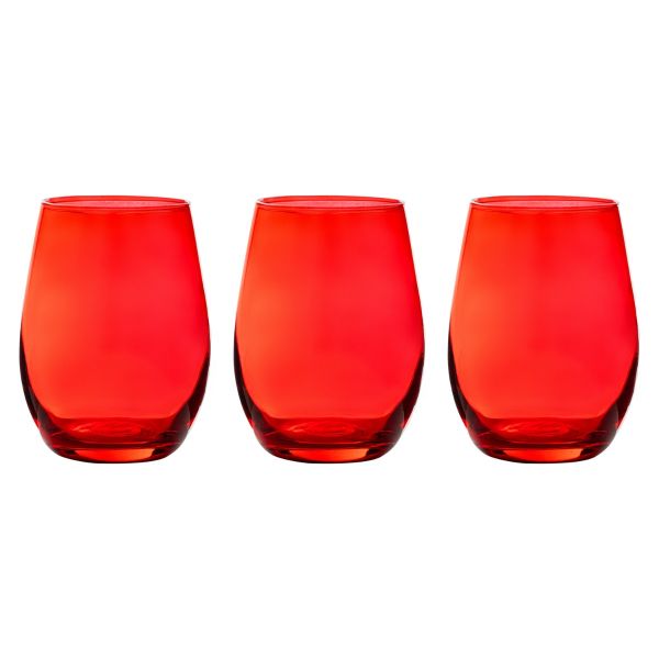 Set 3 Bicchieri in vetro Fiamme Rosse 525 ml