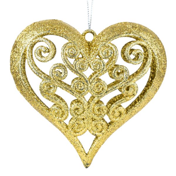 Addobbo Natalizio Golden Moon Heart 10 cm