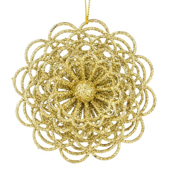 Addobbo Natalizio Golden Flower Wonder of Nature 10 cm