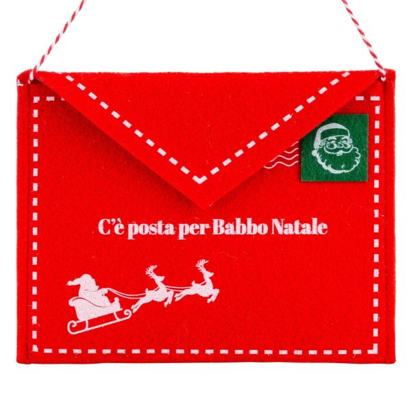 Addobbo Natalizio porta lettere rosso Santa Emergency Response 18 cm