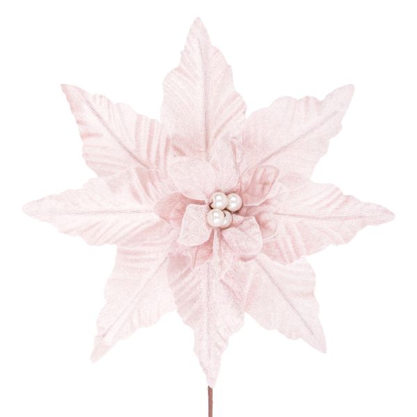 Fiore di Natale rosa Maison des Papillon 20 cm