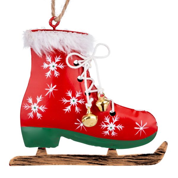 Addobbo natalizio Red Ice Skates 10 cm