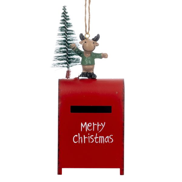 Addobbo Natalizio Reindeer Red Mailbox 14 cm