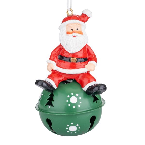 Addobbo Natalizio Santa House Green Bell 8 cm