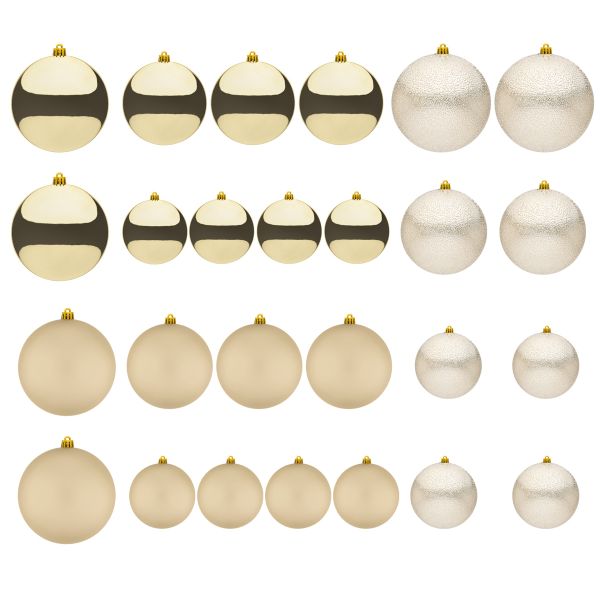 Set 26 Palline di Natale champagne Magic Comet Tail