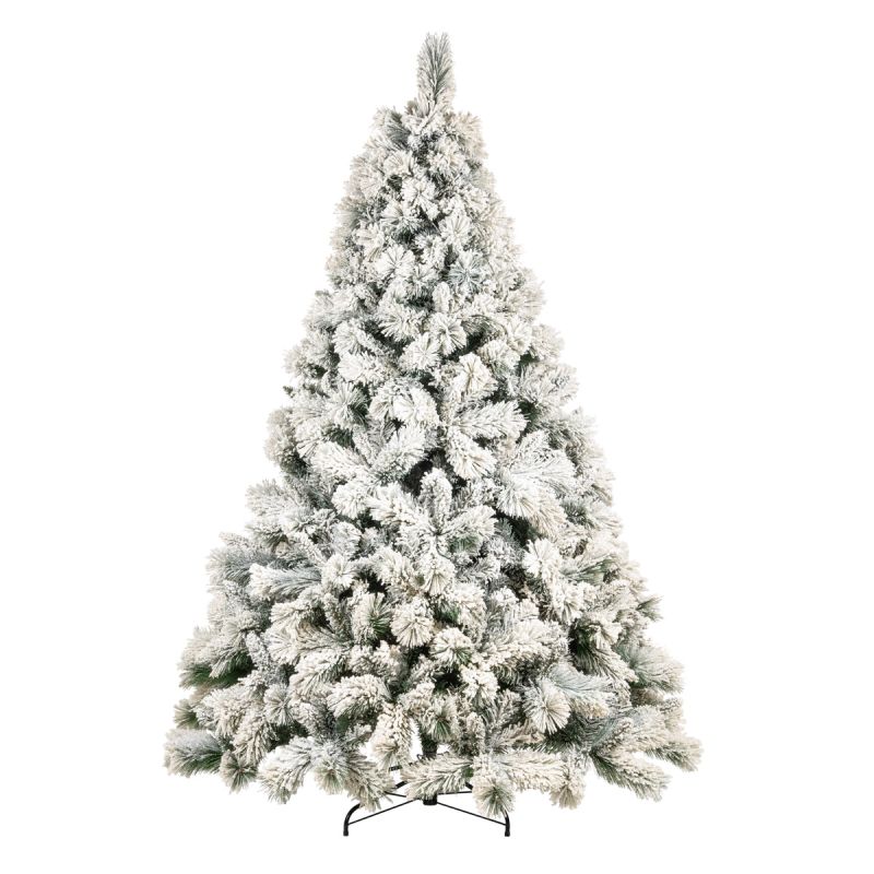 Albero di Natale abete artificiale bianco innevato altezza 180 cm